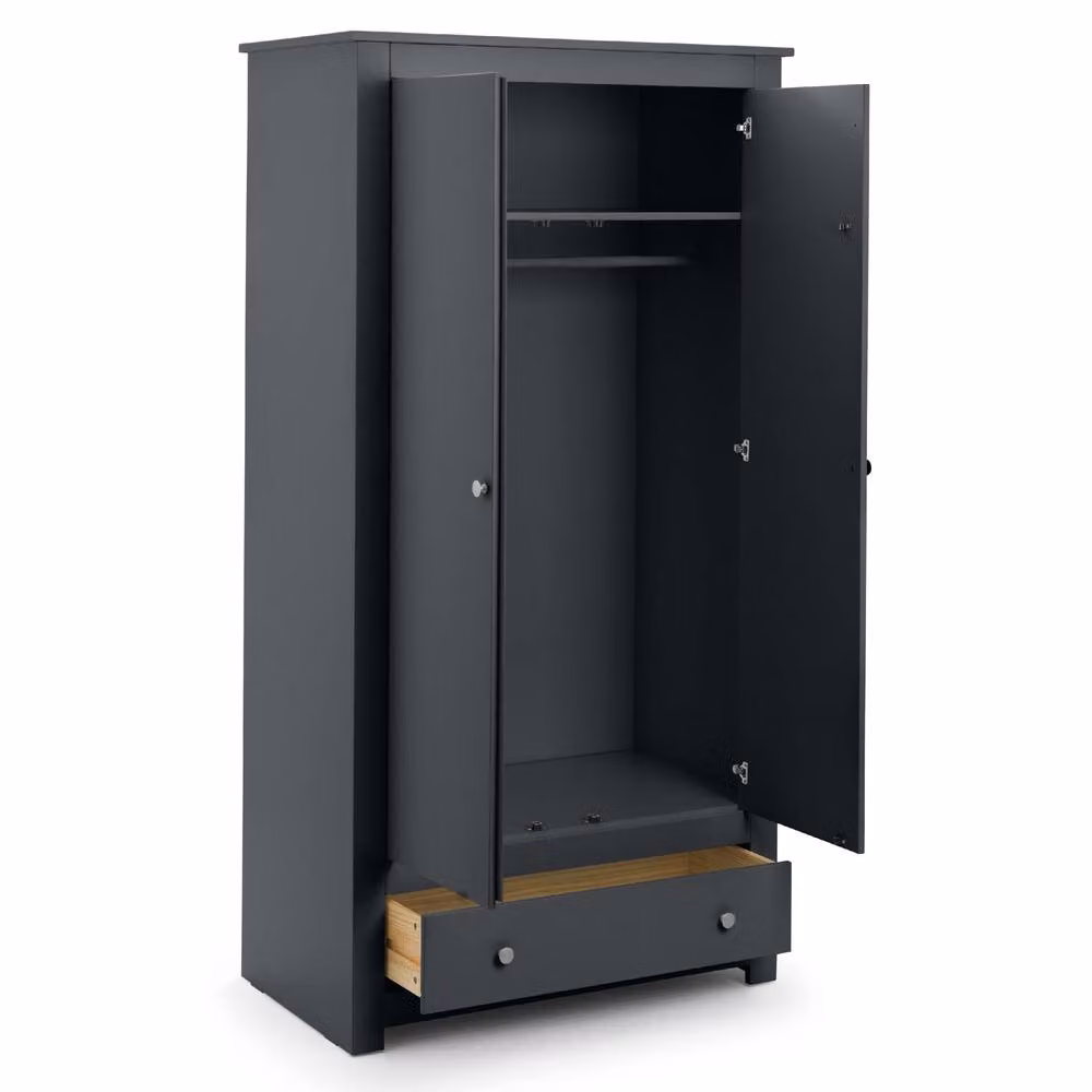 Cheshire Premium Hawthorne Wardrobe in Anthracite Grey with Hinged Doors and Drawers – 2