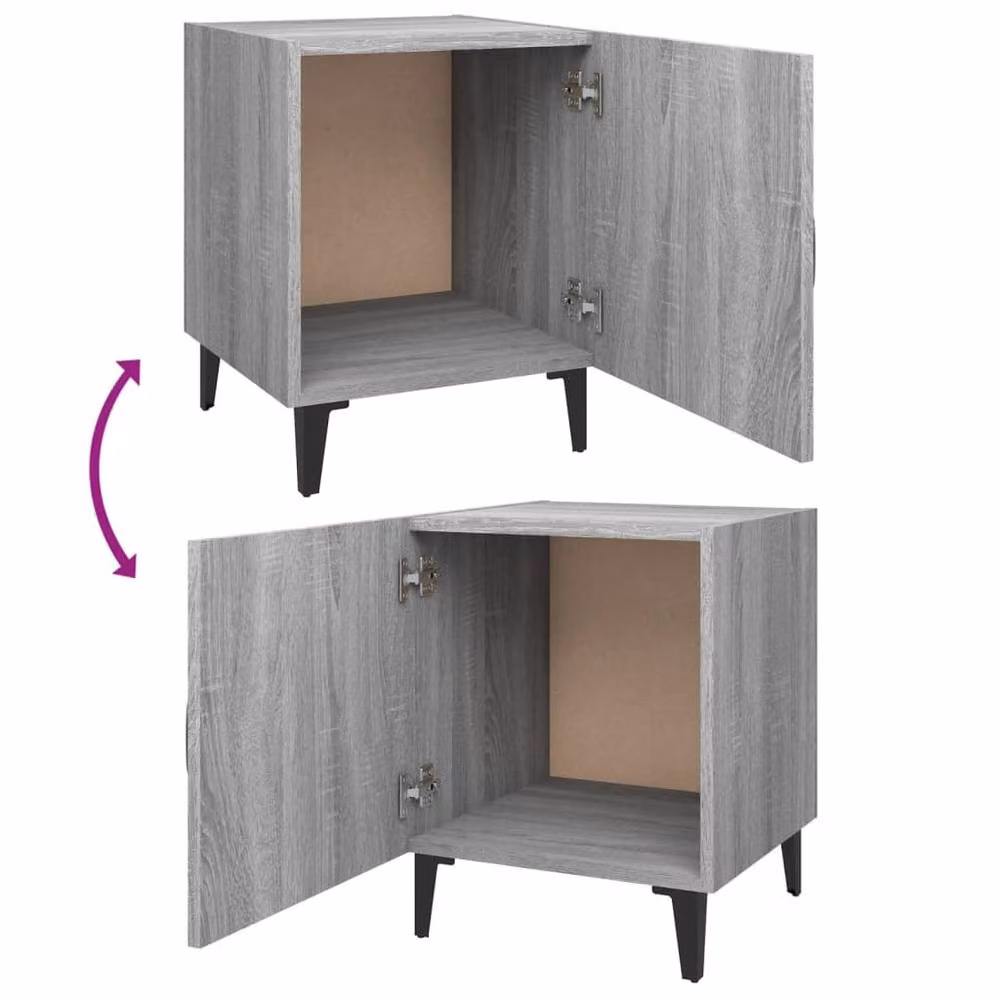 Berkfield Home Elegant Bedside Cabinets, 2 Piece Set in Grey Sonoma, W/D/H: 40 x 40 x 50 cm – 2