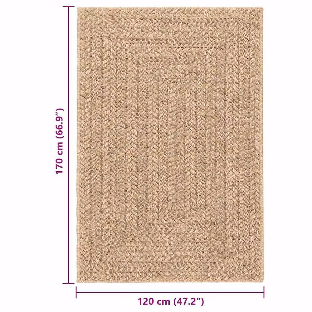Berkfield Home Jute Look Indoor and Outdoor Rug in Brown, W/D: 120 x 170 cm – 2