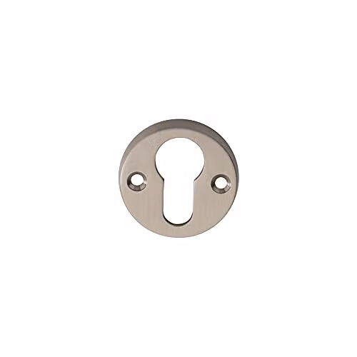 45mm Euro Profile Open Escutcheon Plate in Brushed Silver Satin Nickel for Lever on Rose Door Handles – 2