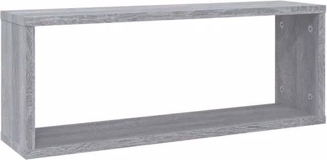 Berkfield Home Wall Mounted Cube Shelves, 2 Piece, Grey Sonoma, W: 60 cm, D: 15 cm, H: 23 cm – 1
