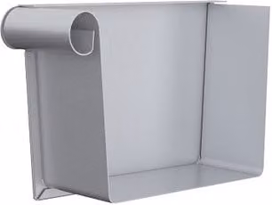 Lindab Rectangular Steel Gutter Left Hand Stop End, 140mm, Silver Metallic
