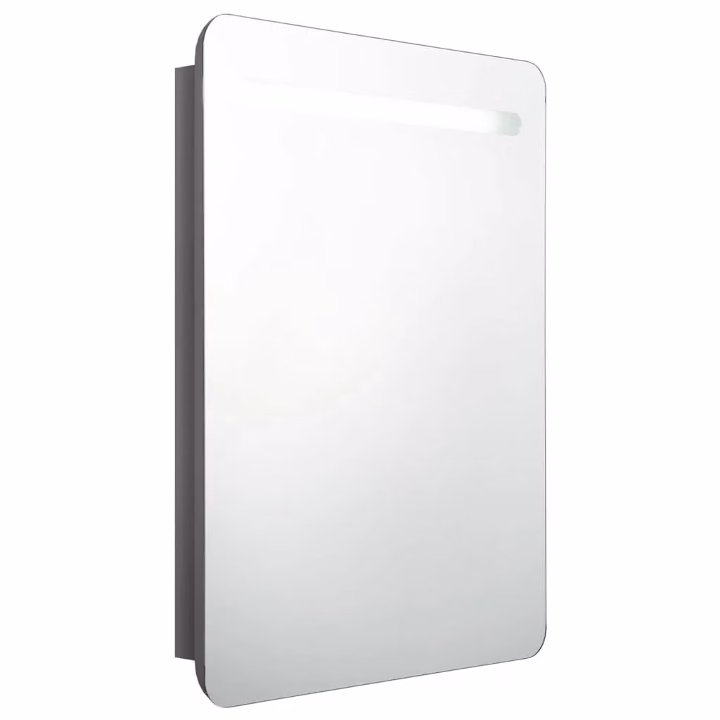 Berkfield Home LED Bathroom Mirror Cabinet in Grey, W/D/H: 60 x 11 x 80 cm – 2
