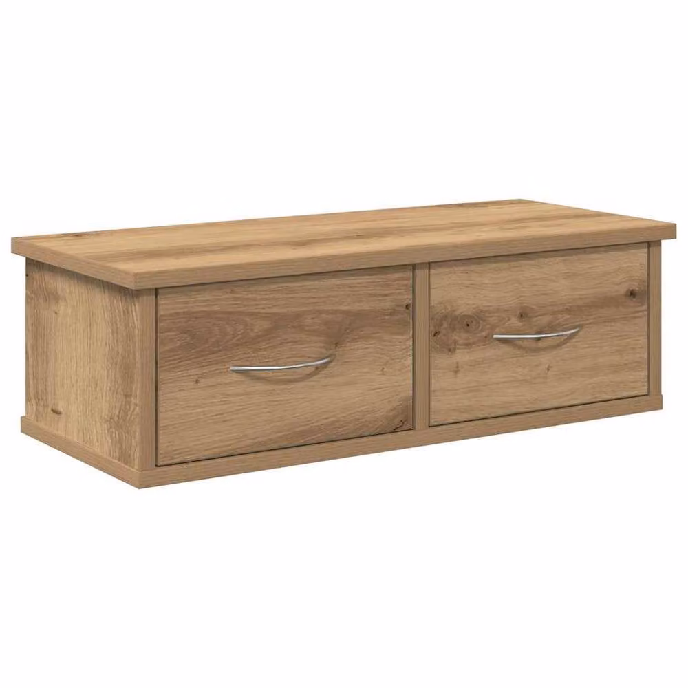 Berkfield Home Artisan Oak Wall Cabinet in Brown, W: 60 cm, D: 26 cm, H: 18.5 cm – 2