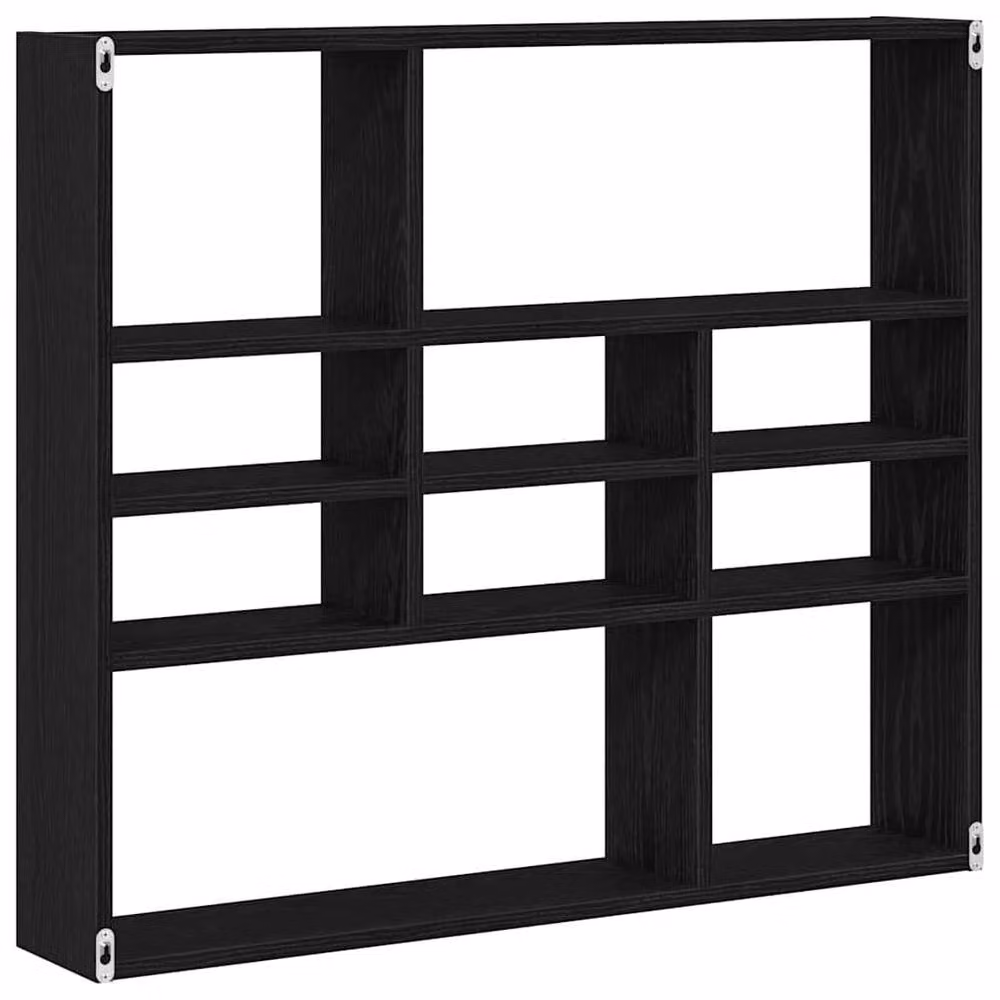 Berkfield Home Wall Mounted Shelf in Black Oak, W/D/H: 90 x 16 x 78 cm – 5