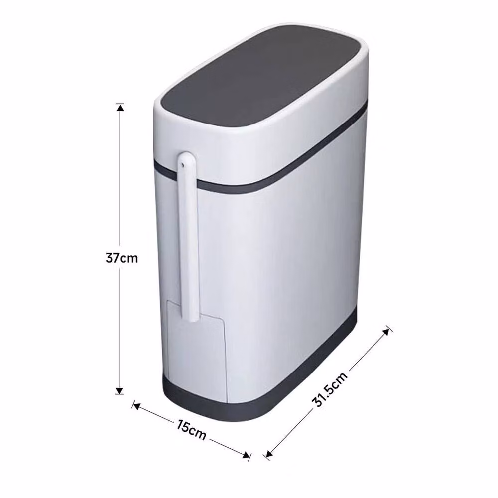 KORVIXA 2-in-1 Toilet Brush and Waste Bin Set in White – 2