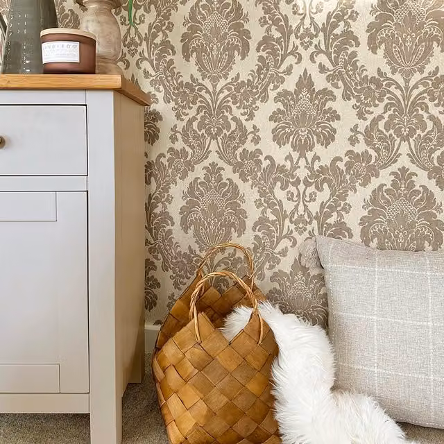 Belgravia Decor Floral Abstract Wallpaper in Yellow and Beige