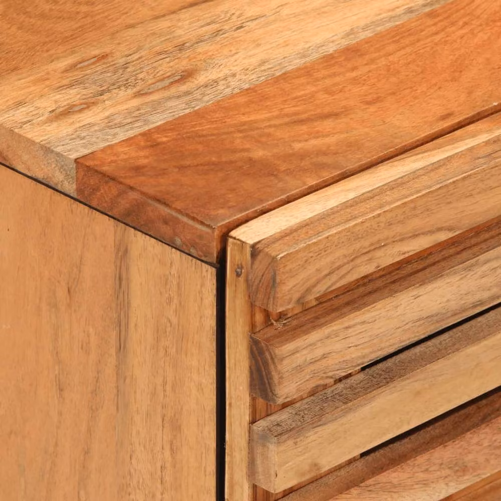 Berkfield Home Set of 2 Decorative Bedside Cabinets in Brown Solid Acacia Wood, W: 40 cm, D: 34 cm, H: 46 cm – 4