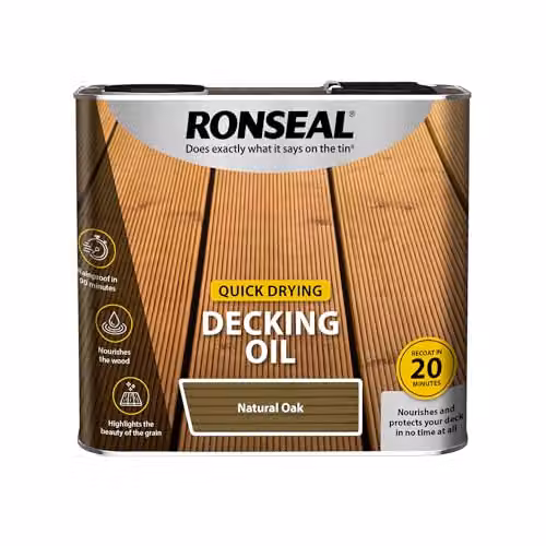 Ronseal Quick Drying Wood Oil in Natural Oak, 2.5 l – 2