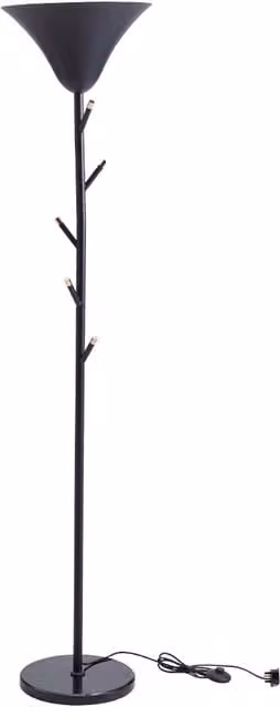 Lifeideas Modern Metal Floor Lamp with Cone Shade in Black
