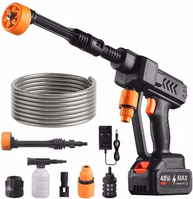 NESTLUNE 2 Battery Cordless High Pressure Car Water Jet Washer in Black – 1