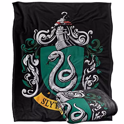 LOGOVISION Harry Potter Slytherin Crest Super Soft Fleece Throw Blanket, White and Multicolour, W/D/H: 152 x 152 x 127 cm – 4
