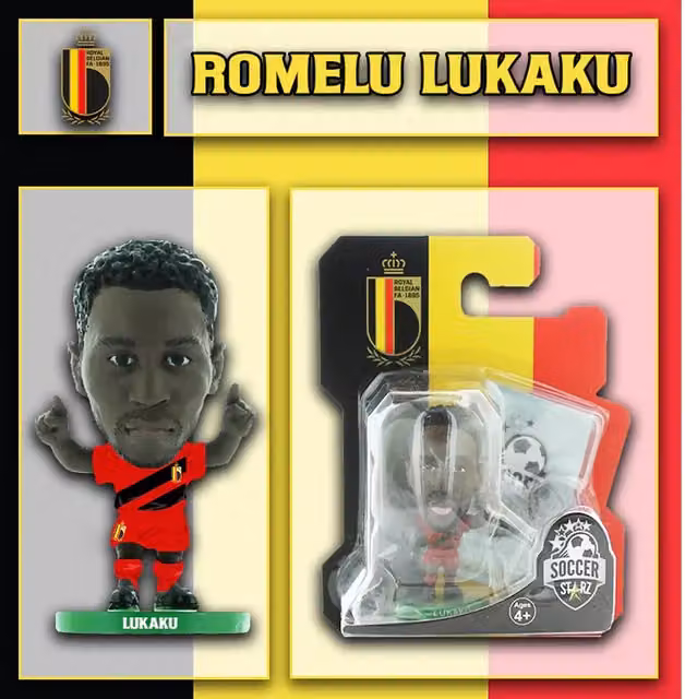 SoccerStarz Belgium Romelu Lukaku Mini Figure, Red and Black, Height: 5 cm