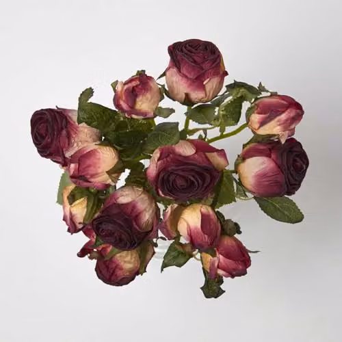 HOMESCAPES Artificial Red Rose Bouquet, 37 cm – 2
