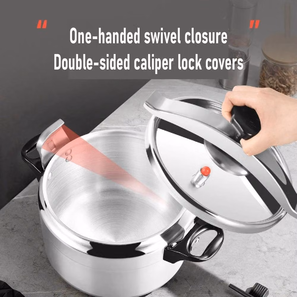PAWNORA 11l Aluminium Pressure Cooker with Explosion Proof Lid Latch Indicator in Silver – 3