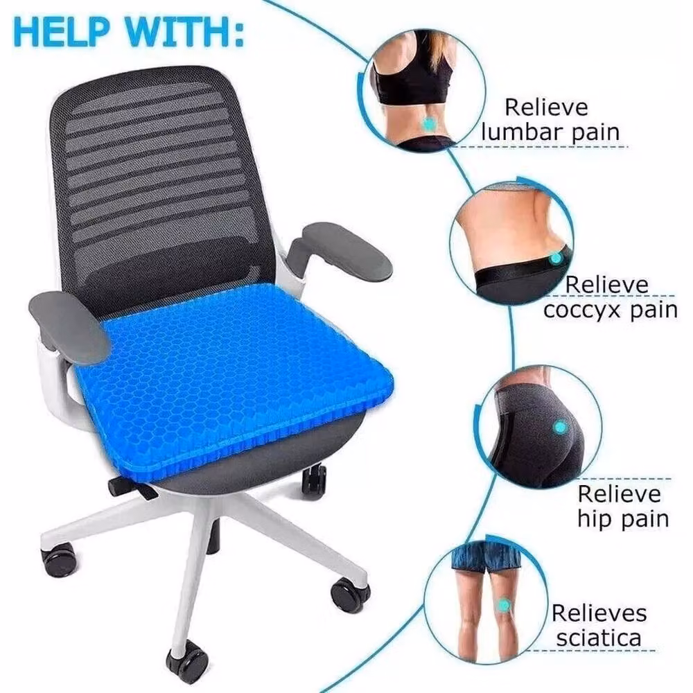 NESTLUNE Double Thick Honeycomb Gel Seat Cushion in Blue, W/D/H: 190 x 100 x 1 cm – 4