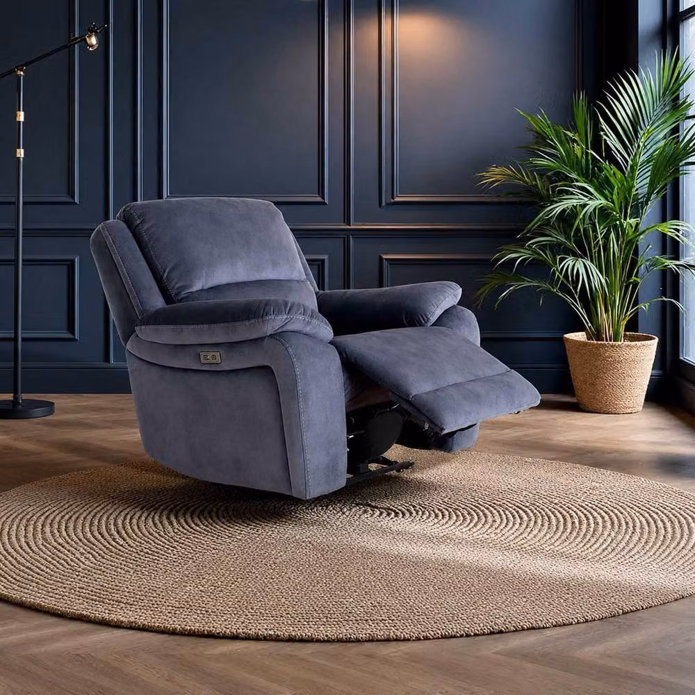 Furnishings For Less UK Bella Electric Power Reclining Armchair, Single Seater, Ink Grey Fabric – 3