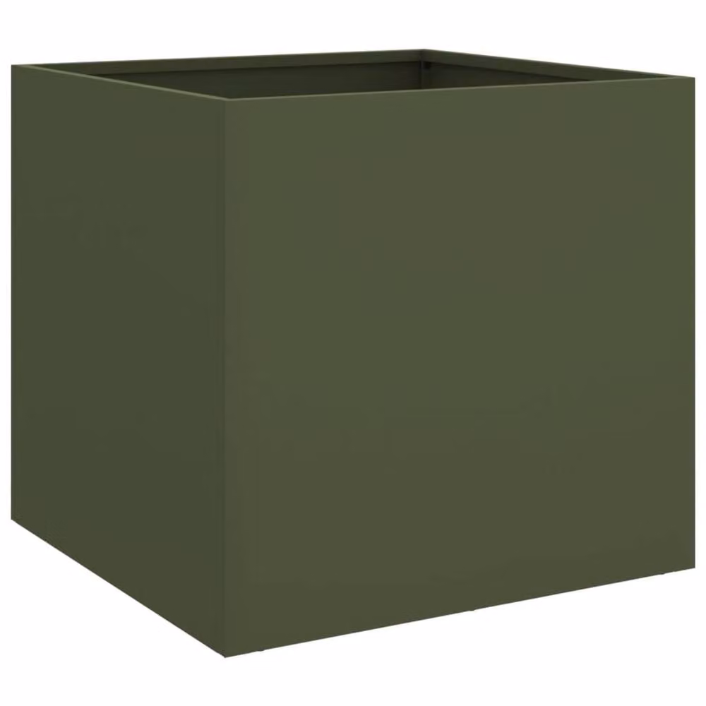 Berkfield Home Steel Planter Tub, Green, W: 42 cm, D: 40 cm, H: 39 cm – 3