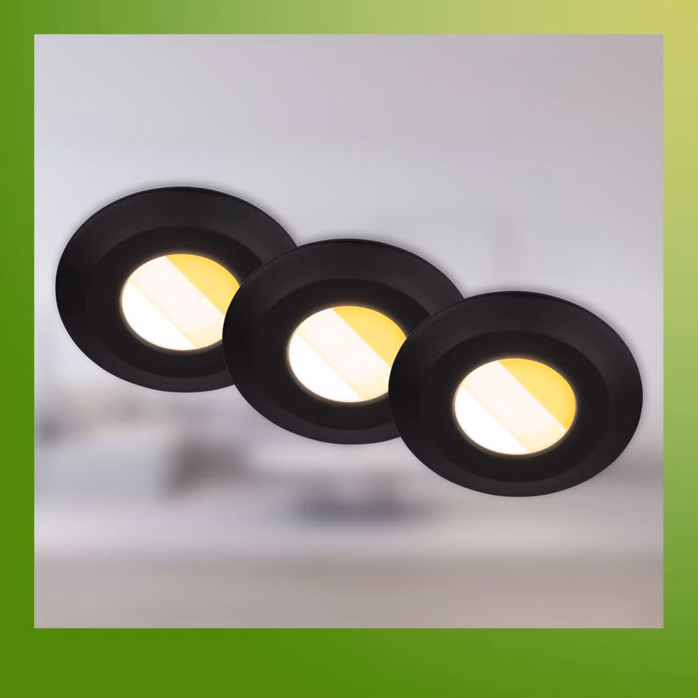 Briloner Set of 3 Black Recessed LED Spotlights for Bathroom and Kitchen, Dimmable and CCT Adjustable, IP44, W/D/H: 68 x 90 x 30 mm – 5