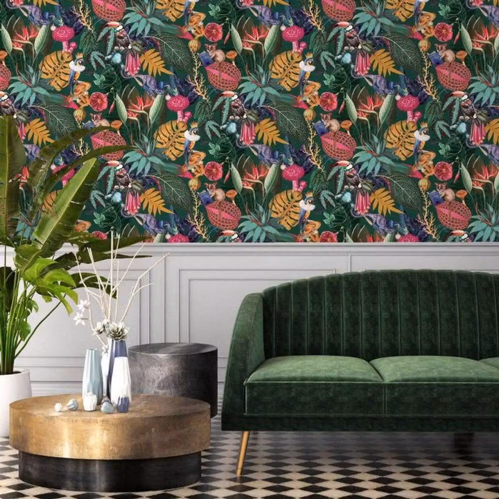 Holden Decor Wonderland Tropical Green Botanical Floral Wallpaper Roll – 2
