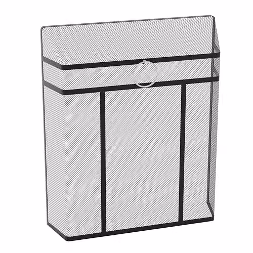 Fire Vida Octon Spark Metal Fire Guard in Black and Chrome, Height: 71.12 cm – 2