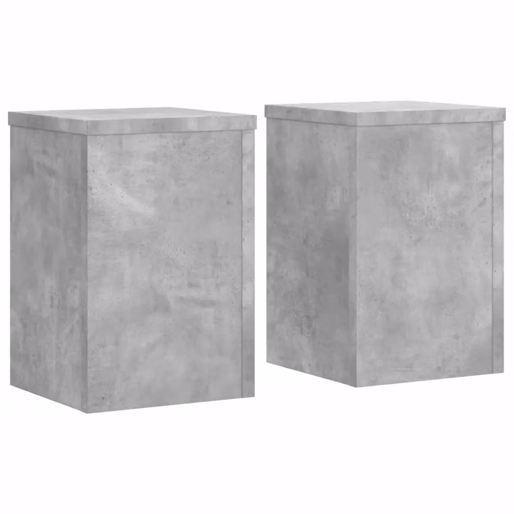 Berkfield Home Set of 2 Modern Concrete Grey Plant Stands, Engineered Wood, W/D/H: 25 x 25 x 35 cm – 2