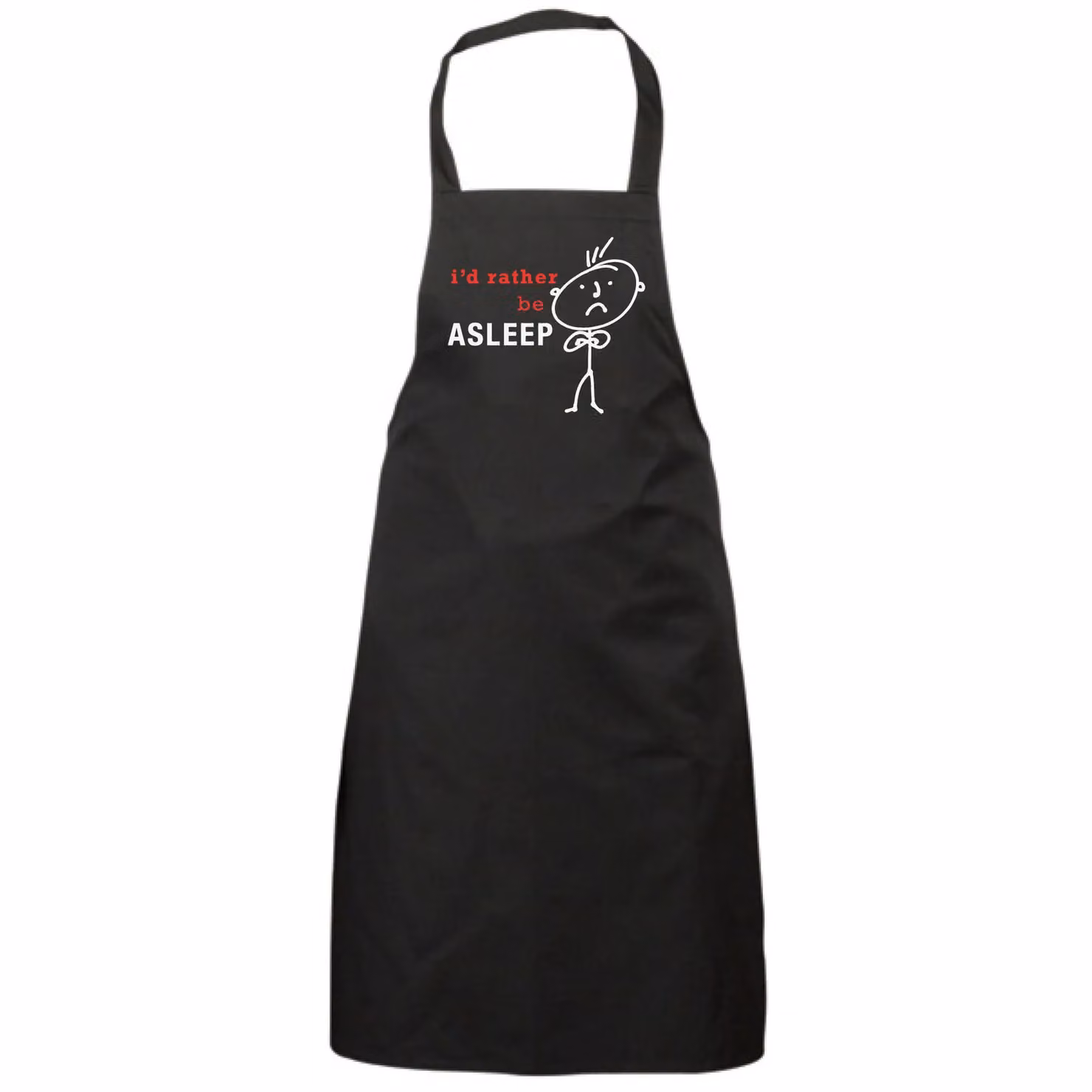 60 SECOND MAKEOVER Men's I'd Rather Be Asleep Apron in Black – 2