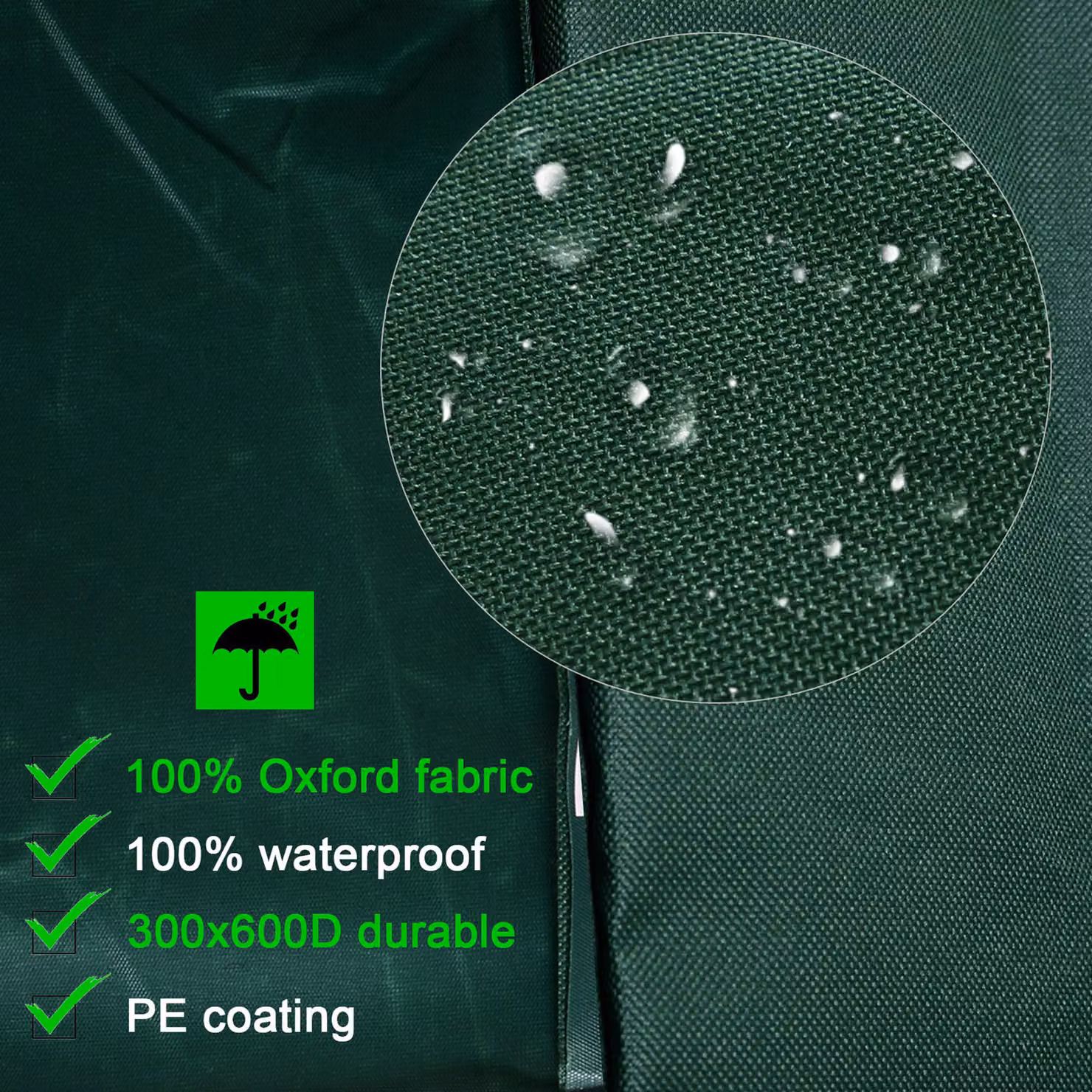 Outsunny Green Rattan Furniture Protective Cover, UV and Rain Resistant Polyester Cover for Garden Wicker Sets, W/D/H: 210 x 140 x 80 cm – 4