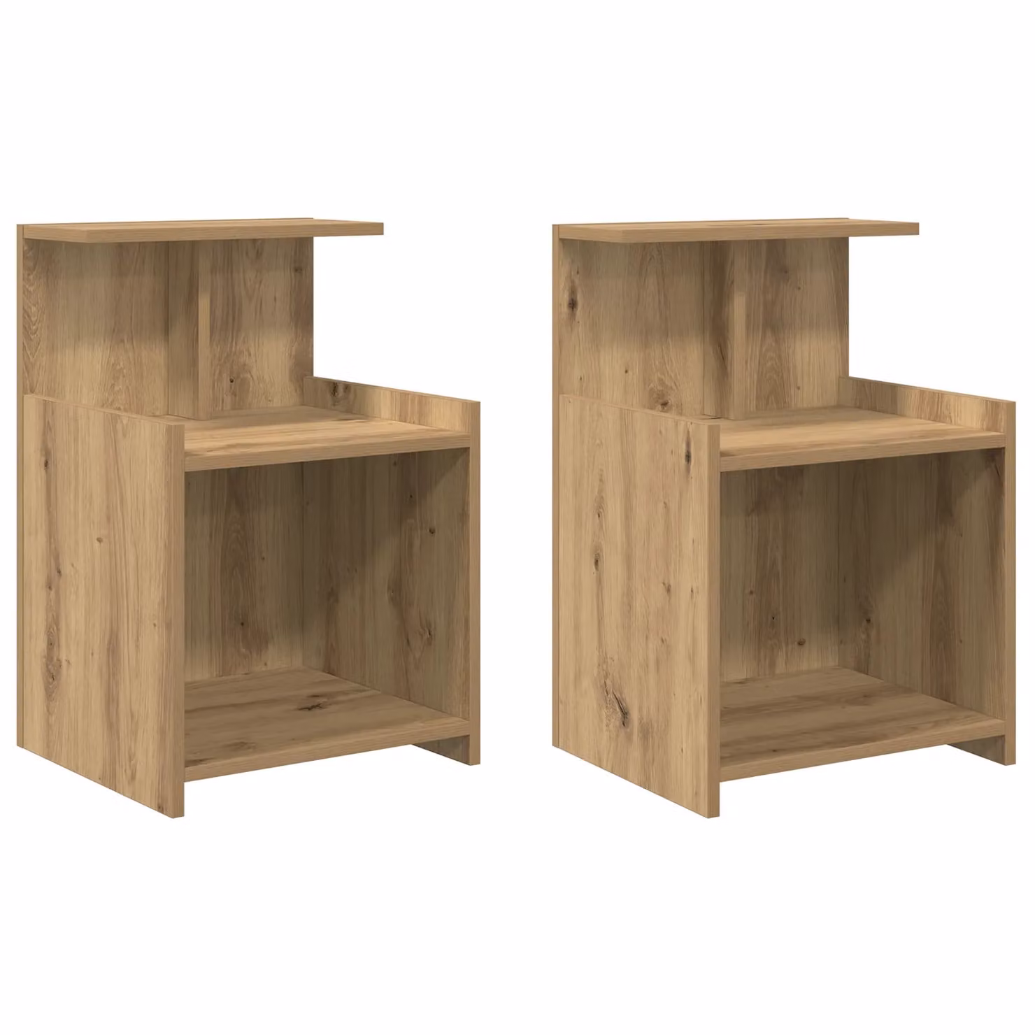 Berkfield Home Artisan Oak Bed Cabinets, 2 Piece Set in Brown, W/D/H: 40 x 35 x 60 cm – 2