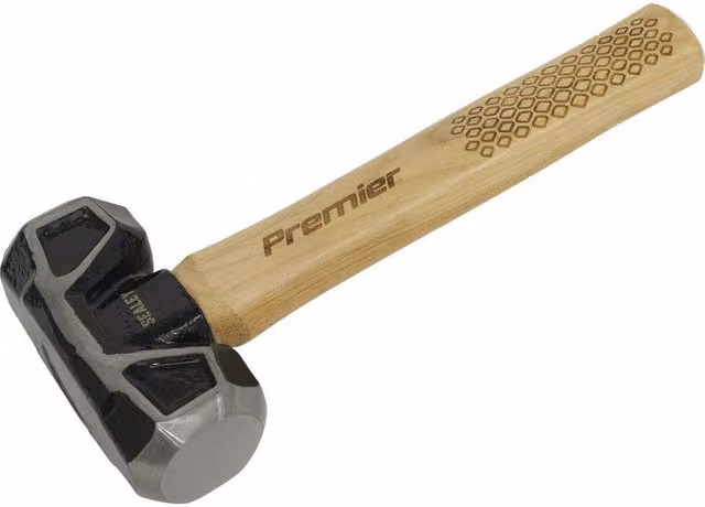 Loops 3lb Club Hammer with Hickory Wooden Shaft and Drop Forged Carbon Steel Head in Grey – 1