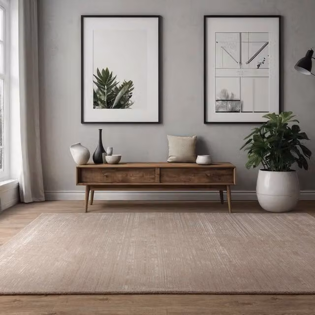 The Rug Shop UK Beige Modern Hand Tufted Plain Area Rug, W: 160 cm, L: 230 cm