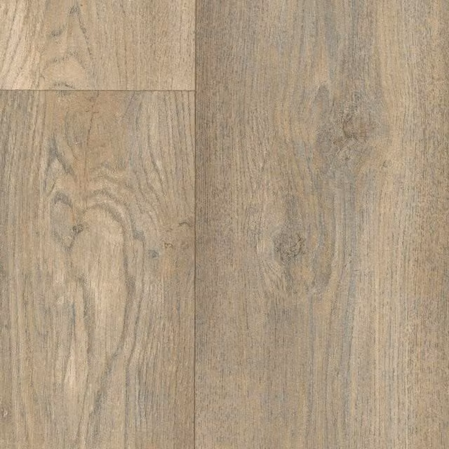 Vinyl Flooring UK Brown Wood Effect Cushion Backed Vinyl Flooring Sheet in Beige, W: 400 cm, L: 700 cm