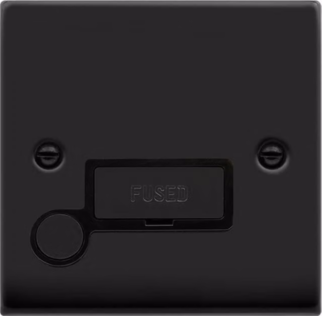 SE HOME Matt Black 13A Fused Ingot Connection Unit with Flex and Flush Plate