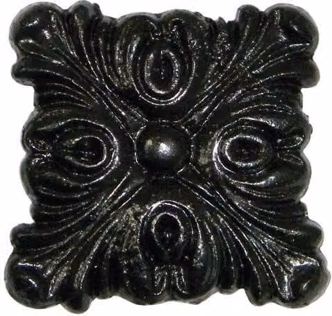 FloPlast Cast Iron Effect Square Decorative Gutter Motif in Black, Large