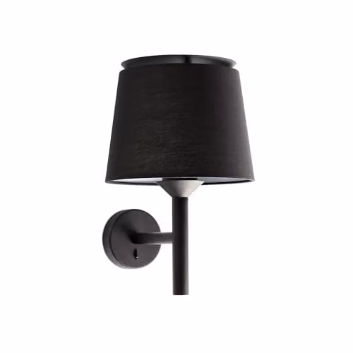 Netlighting Savoy Black Accent Wall Light with Fabric Shade and E27 Socket