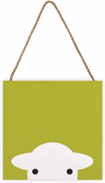 Herdy Peep Green Wood Wall Plaque