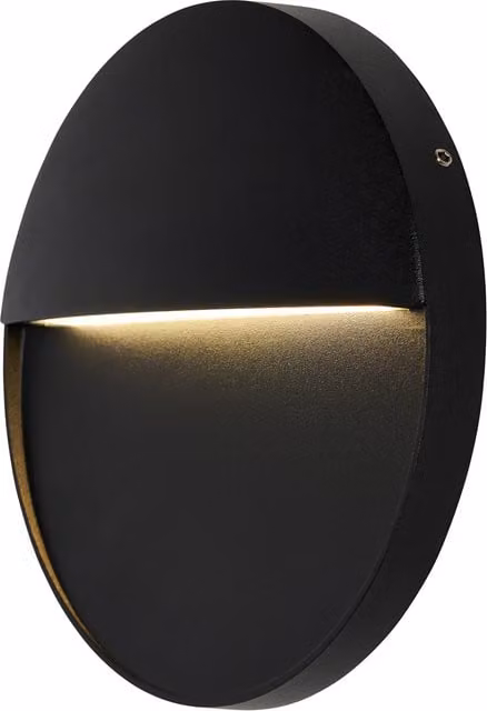 Litecraft Rafi Round LED Outdoor Wall Light, Black, Diameter: 16 cm