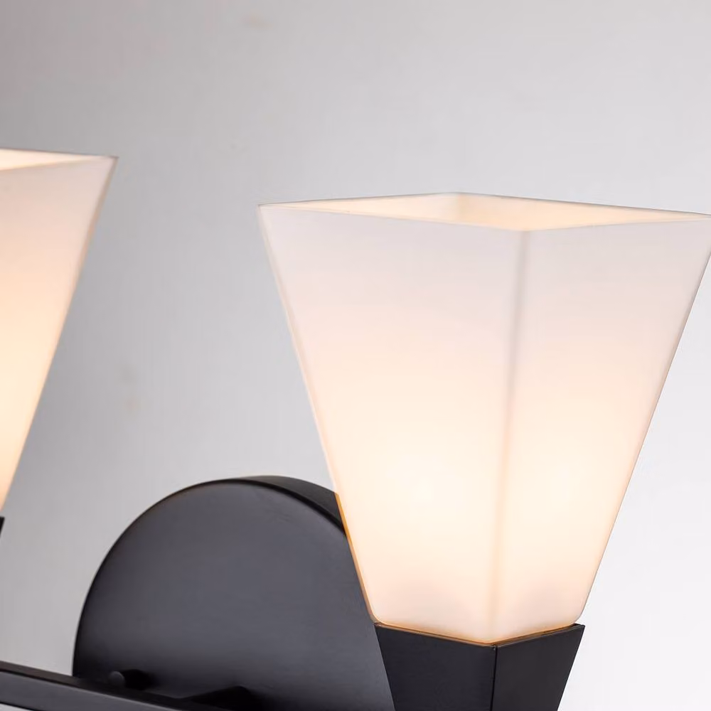Netlighting Bowtie 2 Light Bathroom Wall Lamp in Matte Black, IP44 Rated – 2