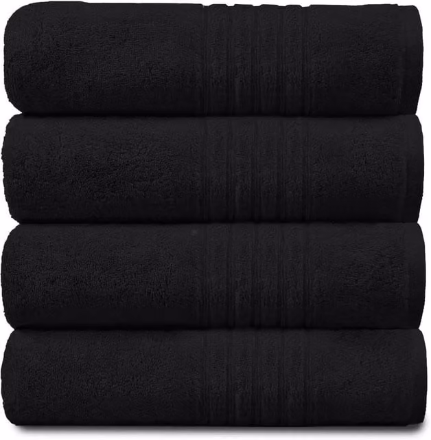 Gaveno Cavailia Hampton 4 Pack Black Cotton Towels – 1