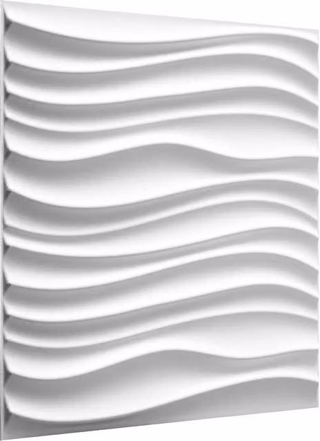 WALPLUS White Abstract Modern 3D Wall Panels made from Natural Plant Fibre