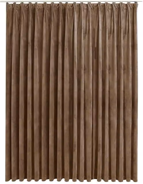 Berkfield Home Blackout Velvet Curtain in Beige with Hooks, W: 290 cm, H: 245 cm