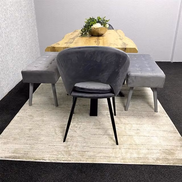 Kosy Koala Modern Dining Set with Table, 2 Chairs and Bench in Grey