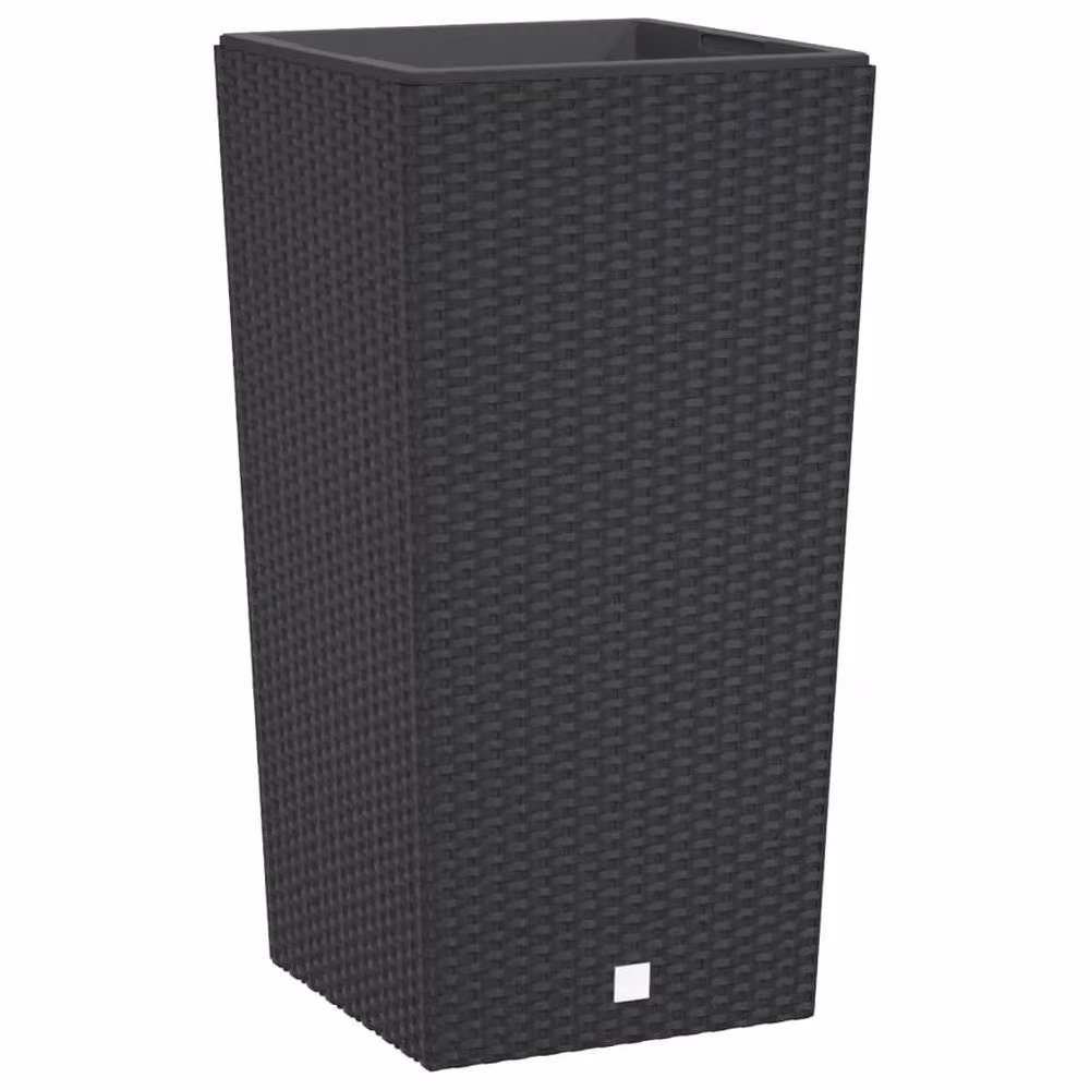 Berkfield Home Planter with Removable Inner Pot, Black with Anthracite Rattan Effect, 49 L – 2
