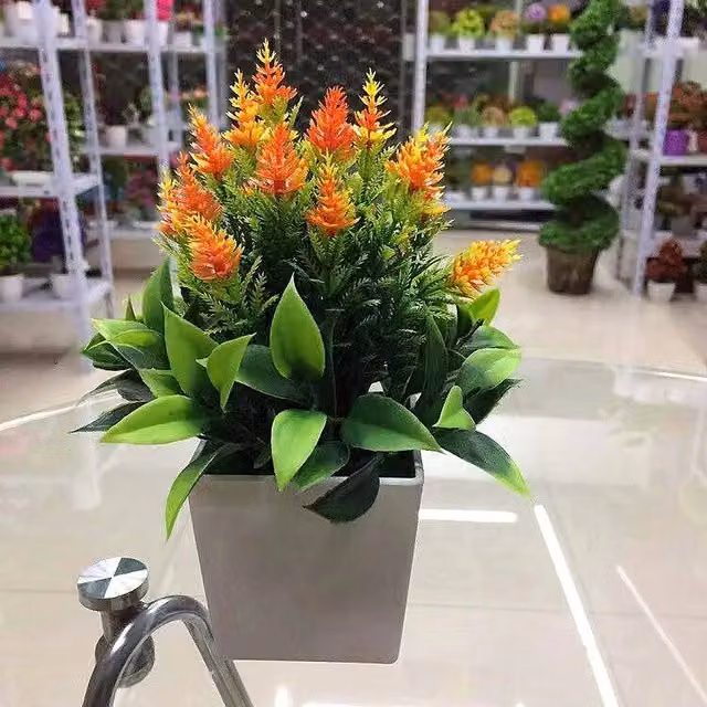 YnysTec Artificial Faux Potted Tree in Orange for Indoor and Outdoor Decor