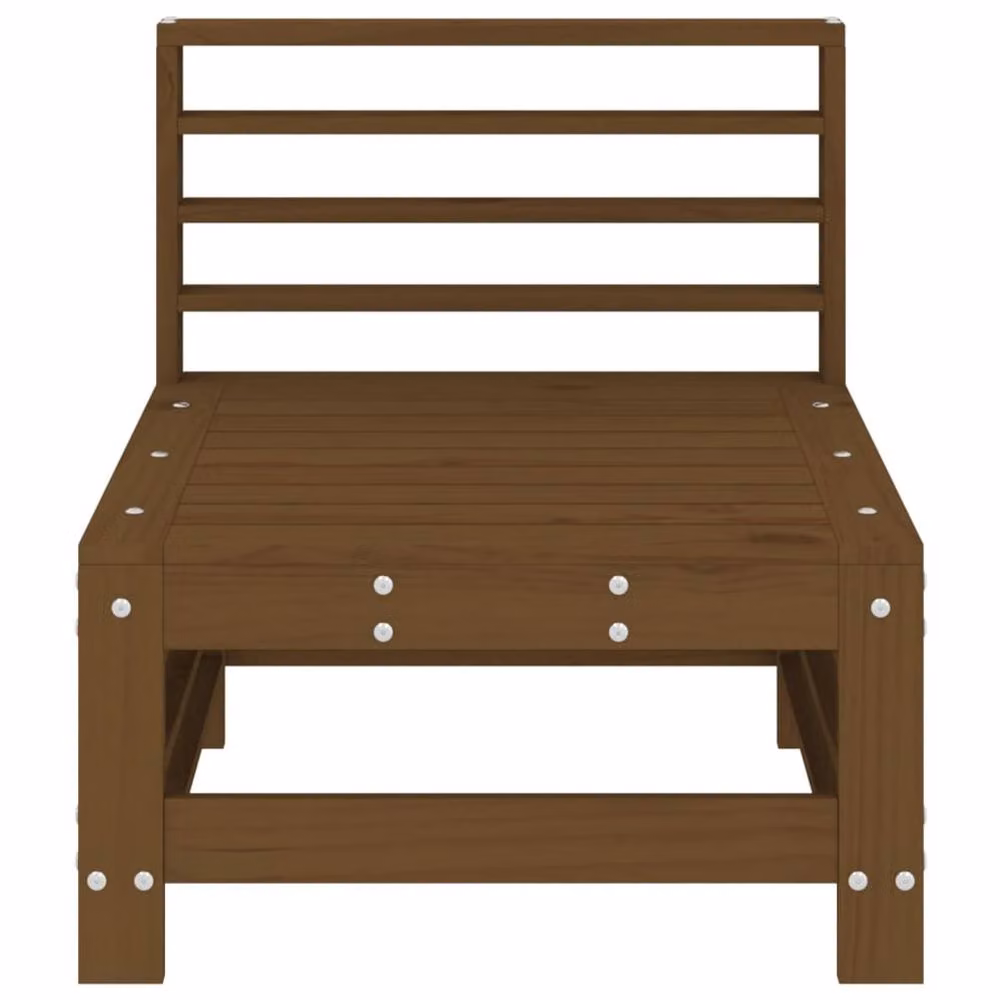 Berkfield Home Beautiful Garden Middle Sofas, 2 Piece Set in Honey Brown Solid Pine Wood – 2