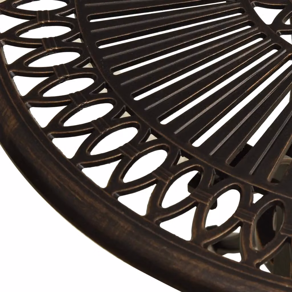Berkfield Home Garden Table in Bronze Brown Cast Aluminium, W/D/H: 62 x 62 x 65 cm – 3