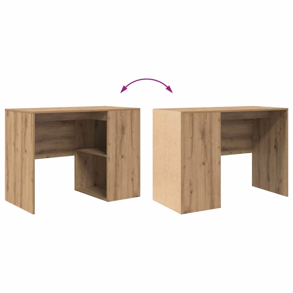 Berkfield Home Artisan Oak Writing Desk in Brown – 5