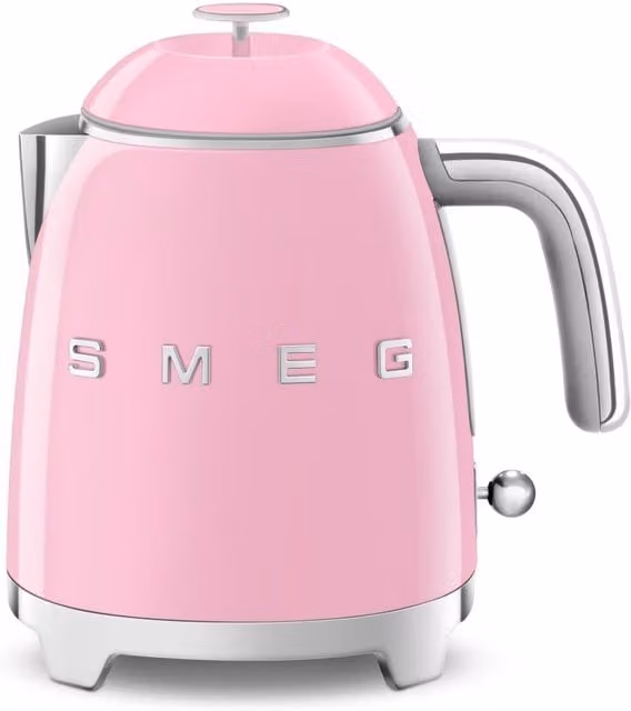 Smeg 50s Style Mini Kettle in Pink with Auto Shut-off and Stainless Steel