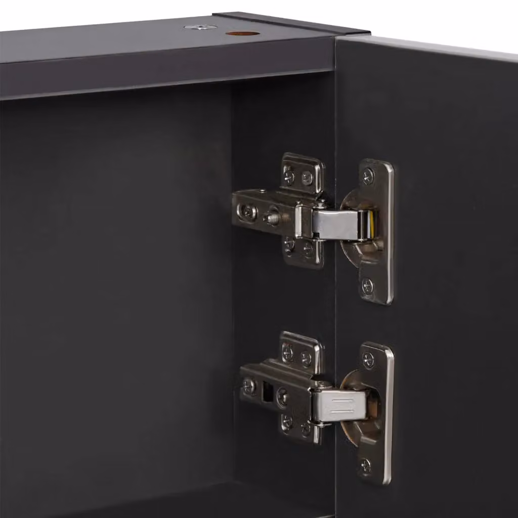 Berkfield Home LED Bathroom Mirror Cabinet in Black, W/D/H: 89 x 14 x 62 cm – 4