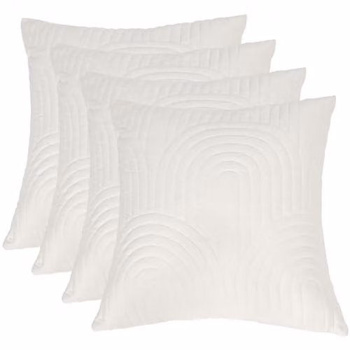 OHS Set of 4 Cream Pinsonic Arches Square Cushion Covers, W/D/H: 45 x 45 x 45 cm
